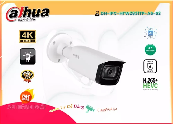 Lắp đặt camera tân phú Camera An Ninh Dahua DH-IPC-HFW2831TP-AS-S2 Giá rẻ ✔️
