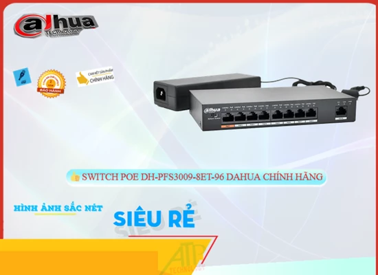Lắp đặt camera tân phú Hãng Dahua  Switch chuyển đổi mạng  DH-PFS3009-8ET-96