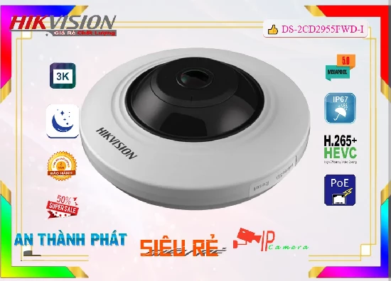 Lắp đặt camera tân phú Camera Hikvision DS-2CD2955FWD-I 