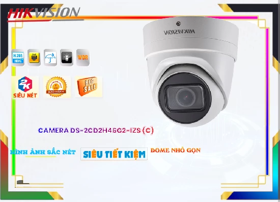 Lắp đặt camera tân phú Hikvision DS-2CD2H46G2-IZS(C) Sắc Nét ❂ 