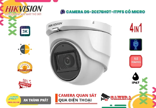 Lắp đặt camera tân phú Hikvision DS-2CE76H0T-ITPFS Chiết khấu cao