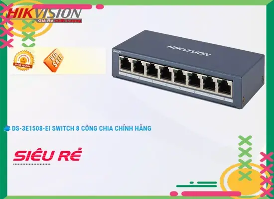 Lắp đặt camera tân phú Switch Thiết bị nối mạng Hikvision DS-3E1508-EI