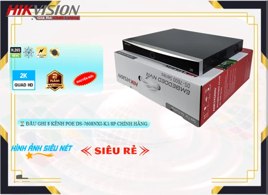 Lắp đặt camera tân phú Đầu Thu Hikvision DS-7608NXI-K1/8P