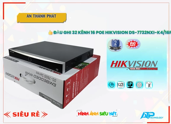 Lắp đặt camera tân phú DS-7732NXI-K4/16P tiết kiệm Hikvision