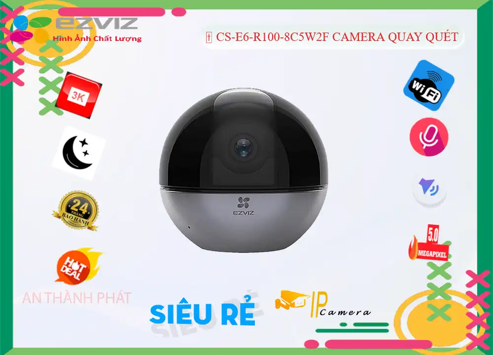 Camera Ezviz CS-E6-R100-8C5W2F,CS-E6-R100-8C5W2F Giá Khuyến Mãi, Wifi CS-E6-R100-8C5W2F Giá rẻ,CS-E6-R100-8C5W2F Công