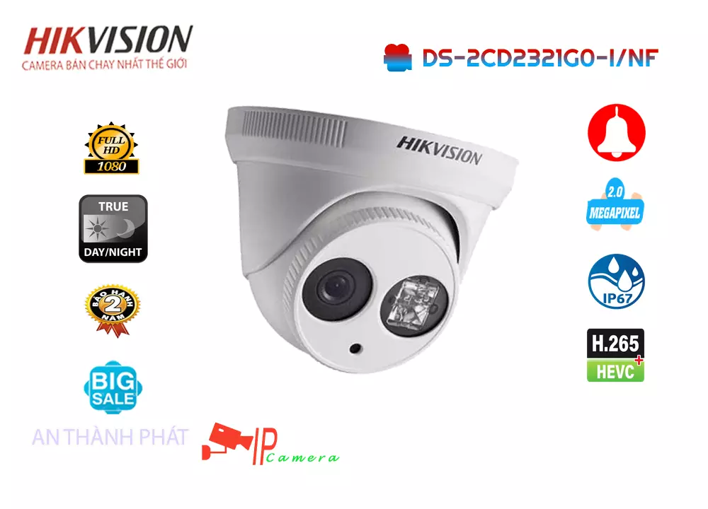 Camera Hikvision DS-2CD2321G0-I/NF,DS-2CD2321G0-I/NF Giá Khuyến Mãi, Ip POE Sắc Nét DS-2CD2321G0-I/NF Giá
