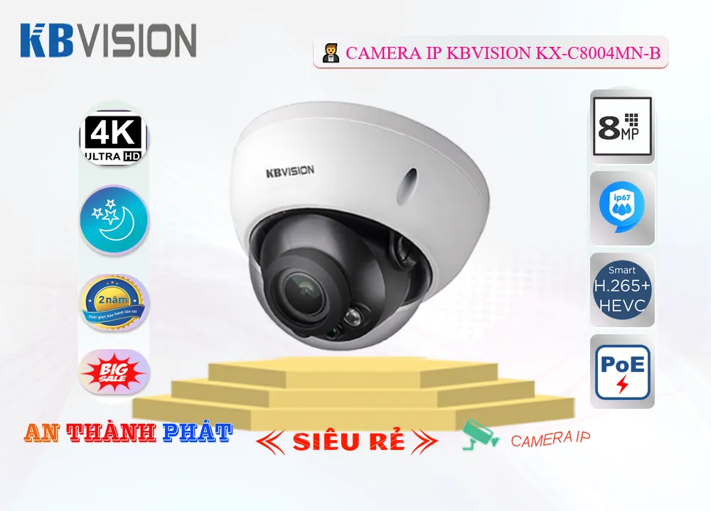 Camera IP Kbvision KX-C8004MN-B,KX-C8004MN-B Giá Khuyến Mãi, Công Nghệ POE KX-C8004MN-B Giá rẻ,KX-C8004MN-B Công Nghệ