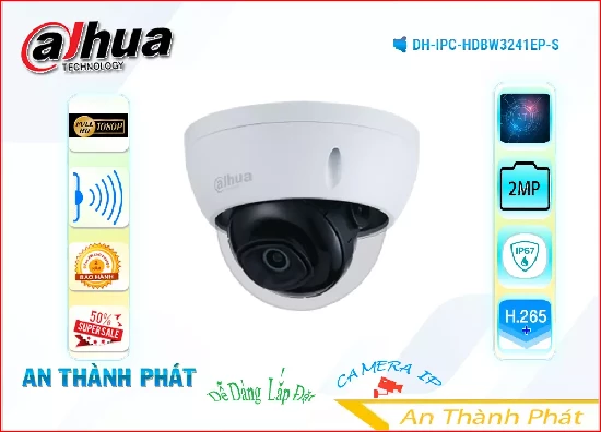 Lắp đặt camera tân phú Camera IP Dome Dahua DH-IPC-HDBW3241EP-S