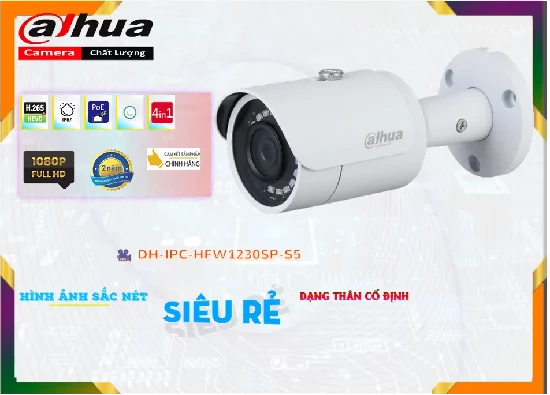 Lắp đặt camera tân phú Camera Dahua DH-IPC-HFW1230SP-S5 