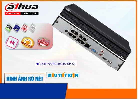 Lắp đặt camera tân phú Đầu Ghi Dahua DHI-NVR2108HS-8P-S3