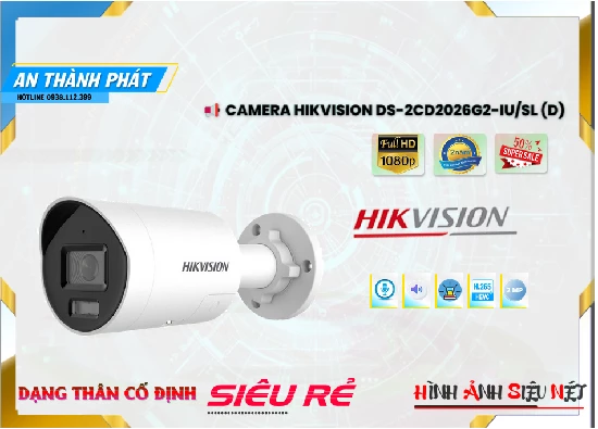 Lắp đặt camera tân phú Camera DS-2CD2026G2-IU/SL(D) Hikvision Chất Lượng