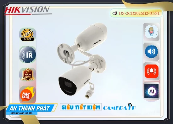 Lắp đặt camera tân phú Hikvision DS-2CD2026G2-IU/SL Sắc Nét