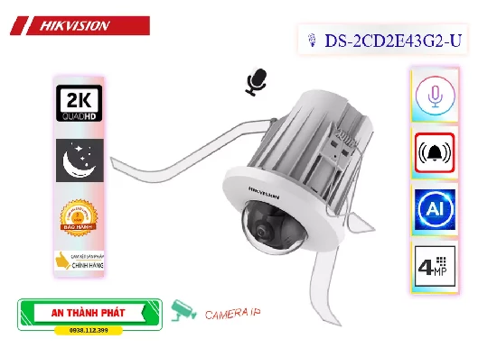 Lắp đặt camera tân phú Hikvision DS-2CD2E43G2-U Hình Ảnh Đẹp ✅
