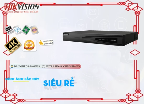 Lắp đặt camera tân phú Hikvision DS-7604NI-K1 (C) Sắc Nét ✅
