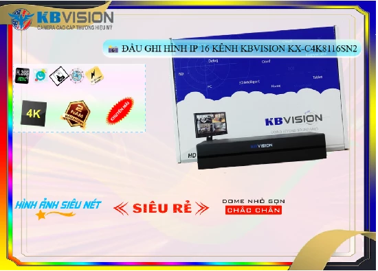 Lắp đặt camera tân phú Đầu Ghi KBvision Chất Lượng KX-C4K8116SN2