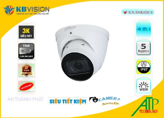 Lắp đặt camera tân phú KBvision KX-D4K02C4 Sắc Nét