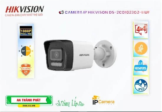 Lắp đặt camera tân phú Hikvision DS-2CD1023G2-LIUF Hình Ảnh Đẹp ✓