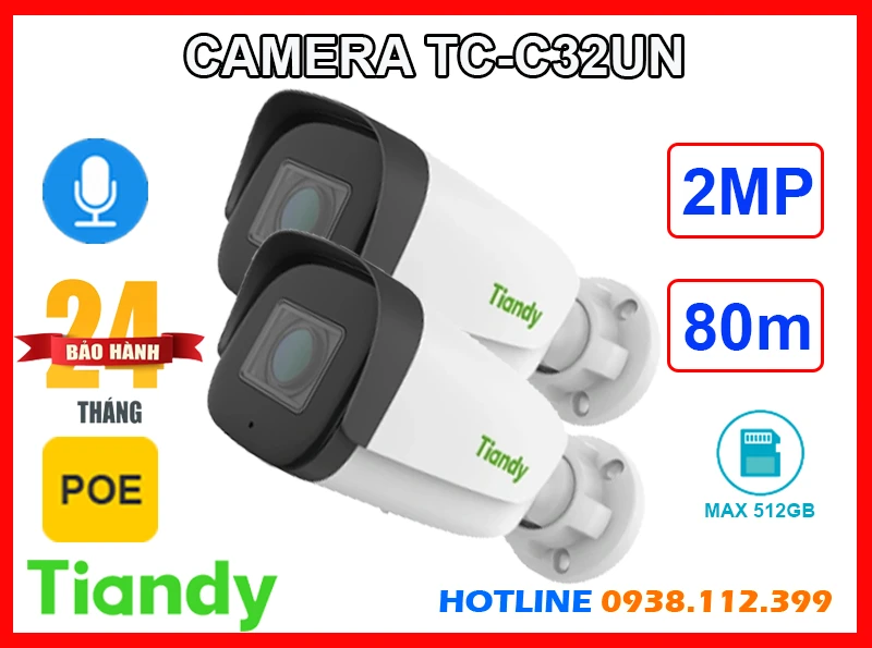 Lắp đặt camera TIANDY TC-C32UN Camera Ghi Âm