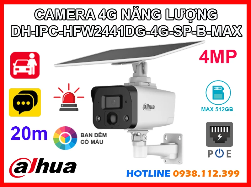 Lắp đặt camera DH-IPC-HFW2441DG-4G-SP-B-MAX Camera Dahua Sim 4G