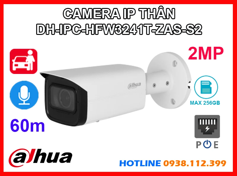 Lắp đặt camera DH-IPC-HFW3241T-ZAS-S2 Camera Ghi Âm Dahua