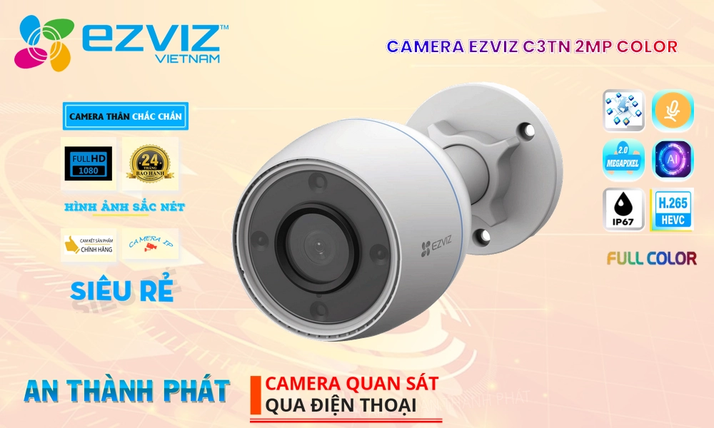 C3TN 2MP Color Camera Không Dây Wifi Ezviz C3TN 2MP Color Camera Không Dây Wifi Ezviz