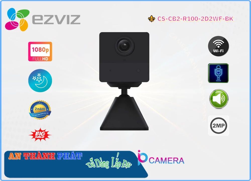 Camera Wifi Ezviz CS-CB2-R100-2D2WF-BK,CS-CB2-R100-2D2WF-BK Giá Khuyến Mãi, IP Wifi CS-CB2-R100-2D2WF-BK Giá
