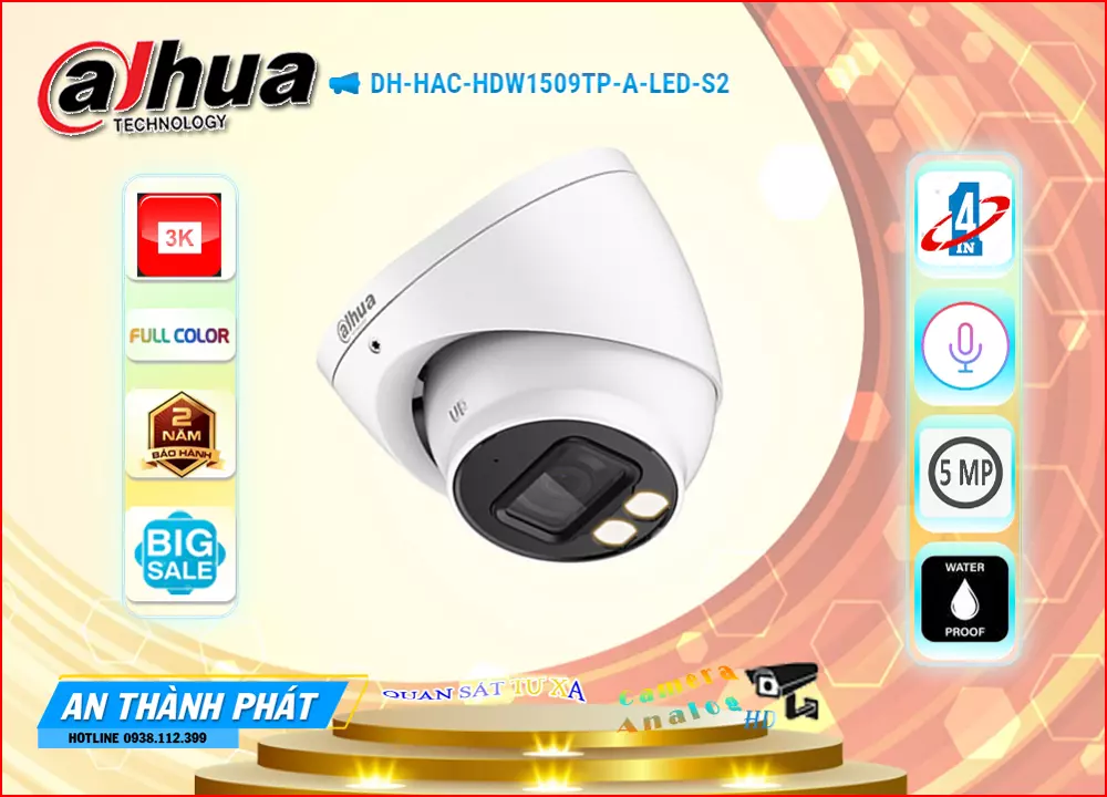 Camera dome dahua DH-HAC-HDW1509TP-A-LED-S2 có ghi âm,DH-HAC-HDW1509TP-A-LED-S2 Giá rẻ,DH HAC HDW1509TP A LED S2,Chất