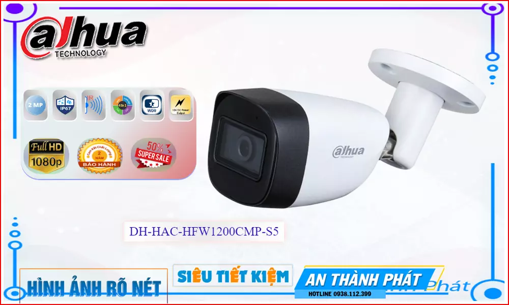 Camera DH-HAC-HFW1200CMP-S5,DH-HAC-HFW1200CMP-S5 Giá Khuyến Mãi, Công Nghệ HD DH-HAC-HFW1200CMP-S5 Giá