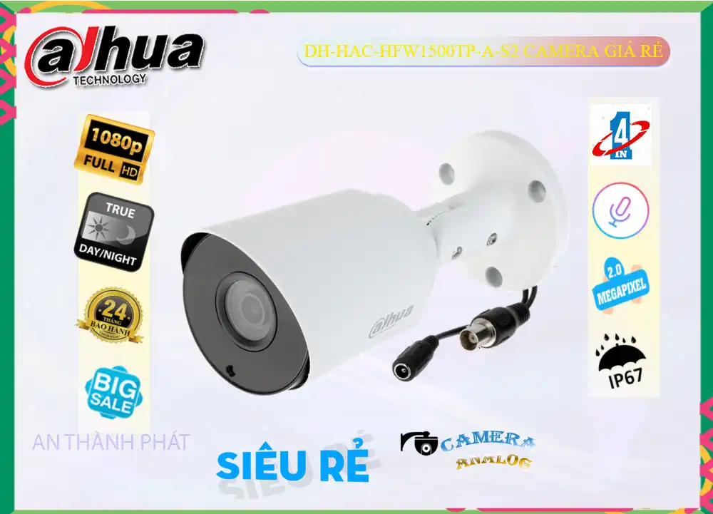 Camera Dahua DH-HAC-HFW1500TP-A-S2 Mẫu Đẹp Camera Dahua DH-HAC-HFW1500TP-A-S2 Mẫu Đẹp