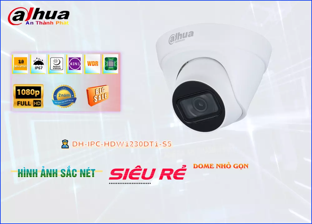 Camera IP dahua DH-IPC-HDW1230DT1-S5,Giá DH-IPC-HDW1230DT1-S5,DH-IPC-HDW1230DT1-S5 Giá Khuyến Mãi,bán Camera Dahua