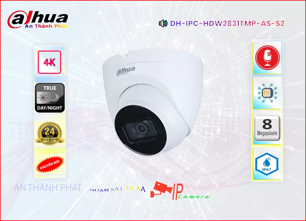 Camera dahua DH-IPC-HDW2831TMP-AS-S2,thông số DH-IPC-HDW2831TMP-AS-S2,DH IPC HDW2831TMP AS S2,Chất Lượng