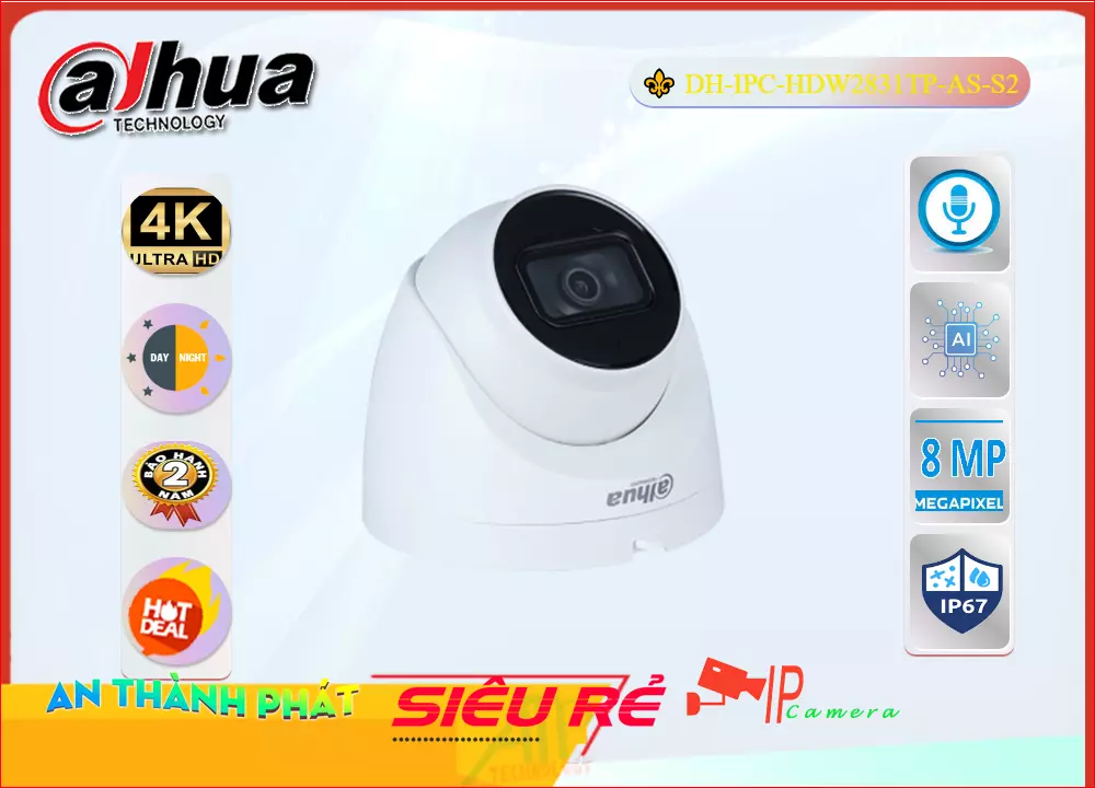 Camera IP Dahua DH-IPC-HDW2831TP-AS-S2,thông số DH-IPC-HDW2831TP-AS-S2,DH IPC HDW2831TP AS S2,Chất Lượng
