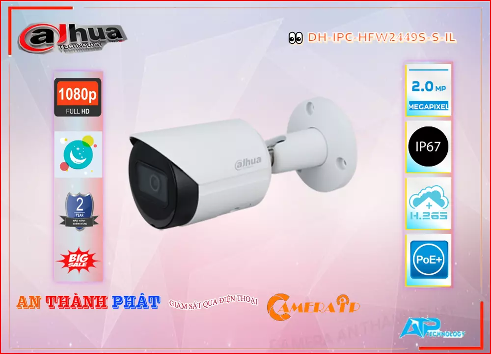 Camera IP DAHUA DH-IPC-HFW2231SP-S-S2,Giá Ip POE Sắc Nét DH-IPC-HFW2231SP-S-S2,phân phối