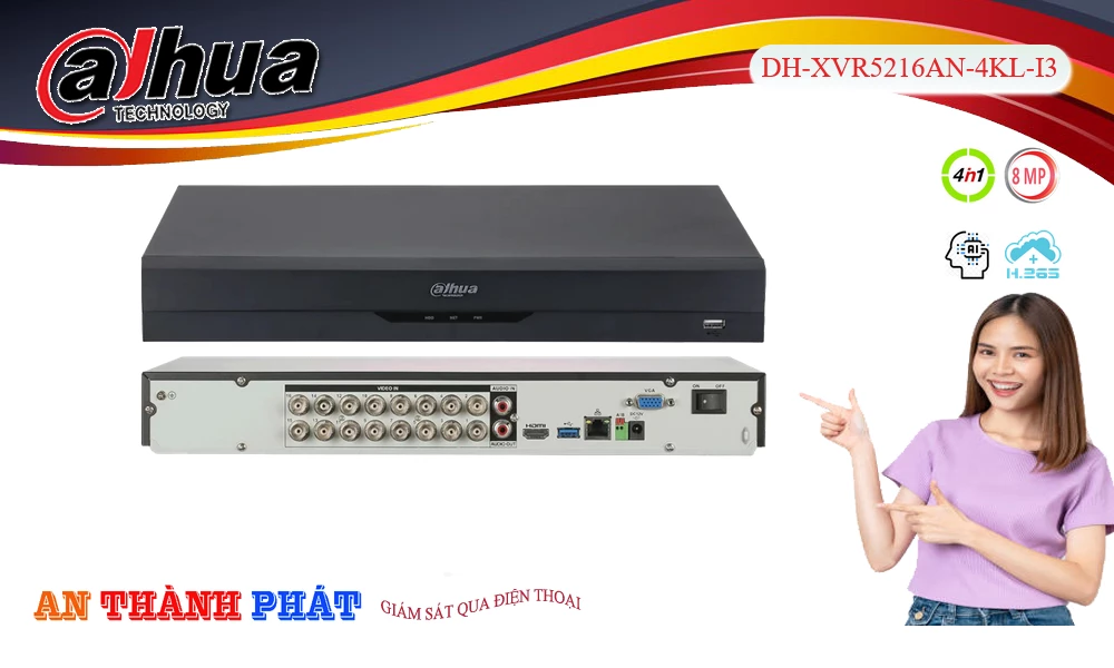 DH-XVR5216AN-4KL-I3Thiết Bị Ghi Hình Với giá cạnh tranh Dahua DH-XVR5216AN-4KL-I3Thiết Bị Ghi Hình Với giá cạnh tranh Dahua