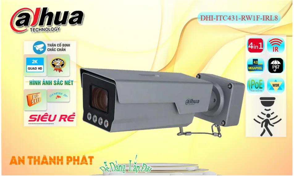 Camera An Ninh Dahua DHI-ITC431-RW1F-IRL8 Chi phí phù hợp