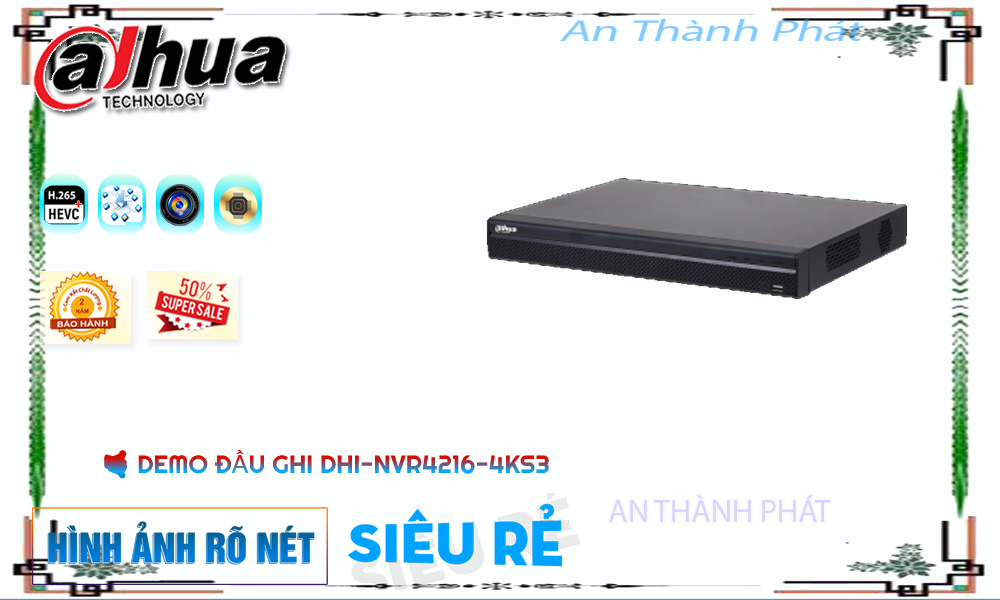 ✪ Đầu Ghi Camera DHI-NVR4216-4KS3 Dahua Thiết kế Đẹp,Giá DHI-NVR4216-4KS3,DHI-NVR4216-4KS3 Giá Khuyến Mãi,bán