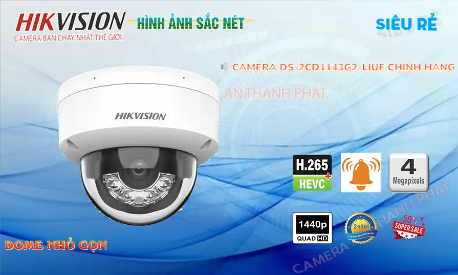 DS-2CD1143G2-LIUF Camera An Ninh Sắt Nét
