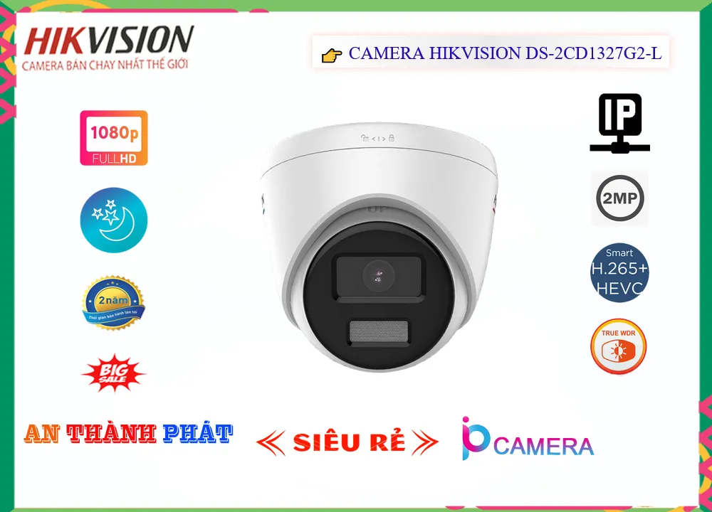 Camera Hikvision DS-2CD1327G2-L,DS-2CD1327G2-L Giá rẻ,DS 2CD1327G2 L,Chất Lượng Camera DS-2CD1327G2-L Hikvision ,thông