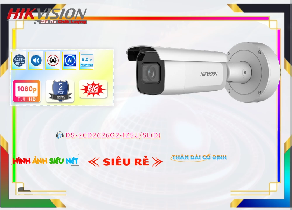 DS 2CD2626G2 IZSU/SL(D),Camera Hikvision DS-2CD2626G2-IZSU/SL(D),DS-2CD2626G2-IZSU/SL(D) Giá rẻ, IP
