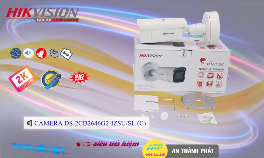 Camera DS-2CD2646G2-IZSU/SL(C) Hikvision ✔️