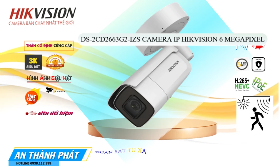 Camera DS-2CD2663G2-IZS  Hikvision Thiết kế Đẹp