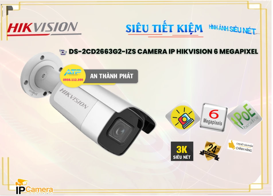 Camera DS-2CD2663G2-IZS  Hikvision Thiết kế Đẹp