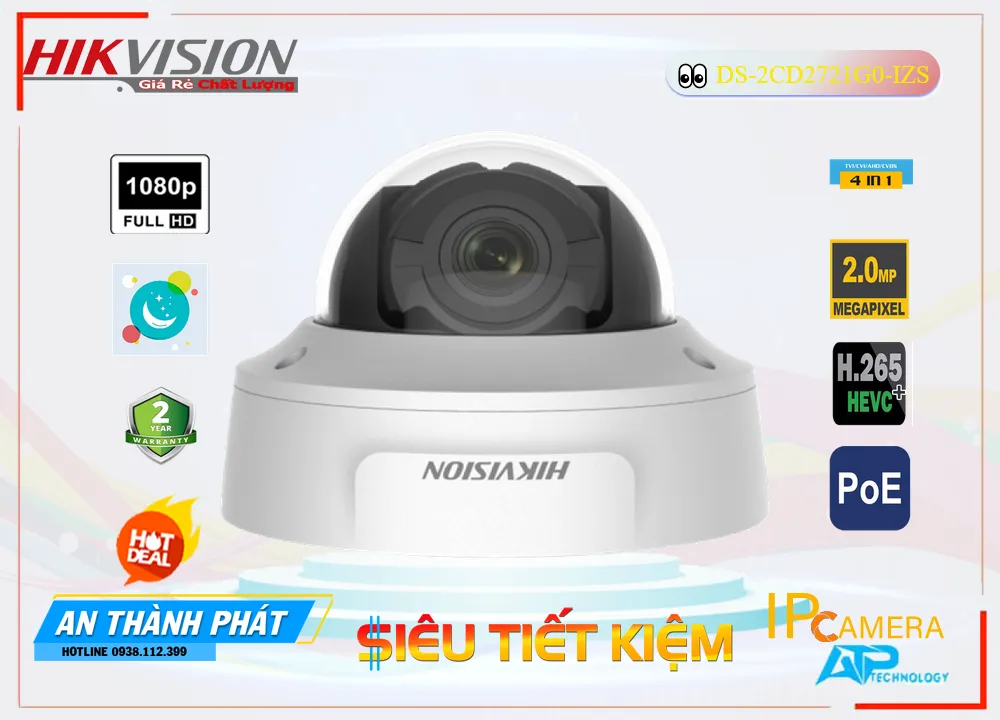 Camera Hikvision DS-2CD2721G0-IZS,Giá DS-2CD2721G0-IZS,DS-2CD2721G0-IZS Giá Khuyến Mãi,bán DS-2CD2721G0-IZS Camera Với