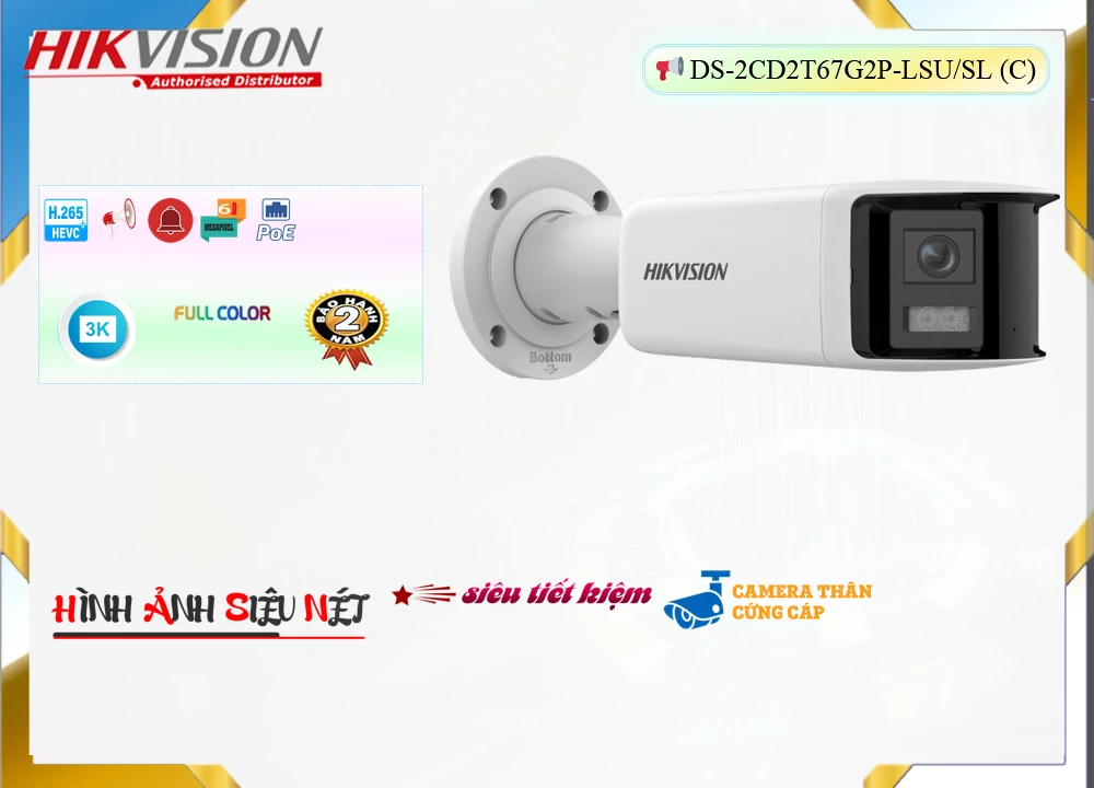 DS 2CD2T67G2P LSU/SL(C),Camera Hikvision DS-2CD2T67G2P-LSU/SL(C),DS-2CD2T67G2P-LSU/SL(C) Giá rẻ, Công Nghệ IP