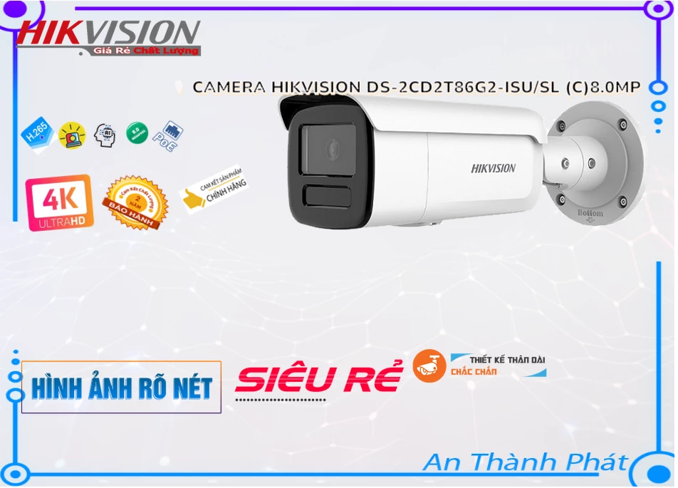 Camera Hikvision DS-2CD2T86G2-ISU/SL(C),Giá DS-2CD2T86G2-ISU/SL(C),DS-2CD2T86G2-ISU/SL(C) Giá Khuyến Mãi,bán