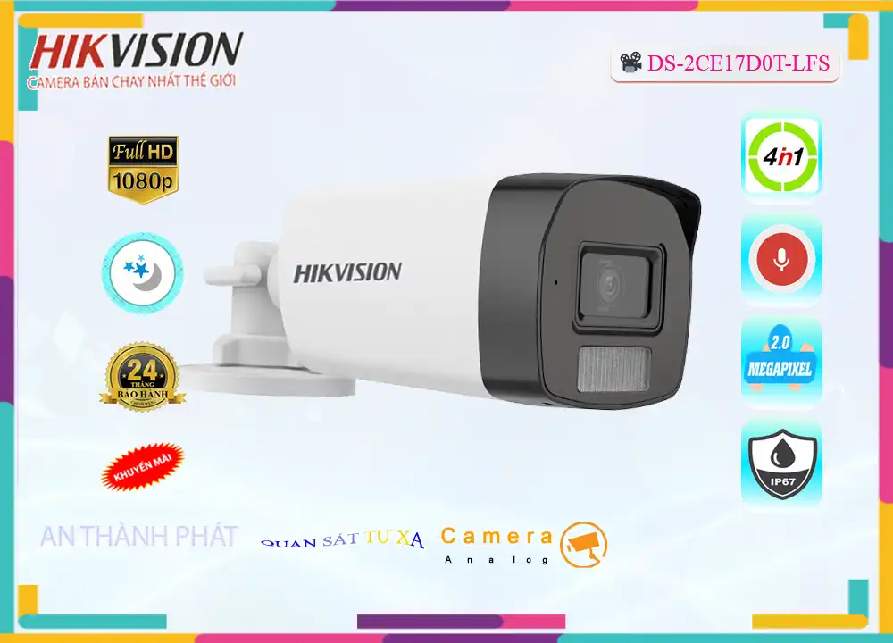 Camera DS-2CE17D0T-LFS Hikvision Thiết kế Đẹp ❂ Camera DS-2CE17D0T-LFS Hikvision Thiết kế Đẹp ❂