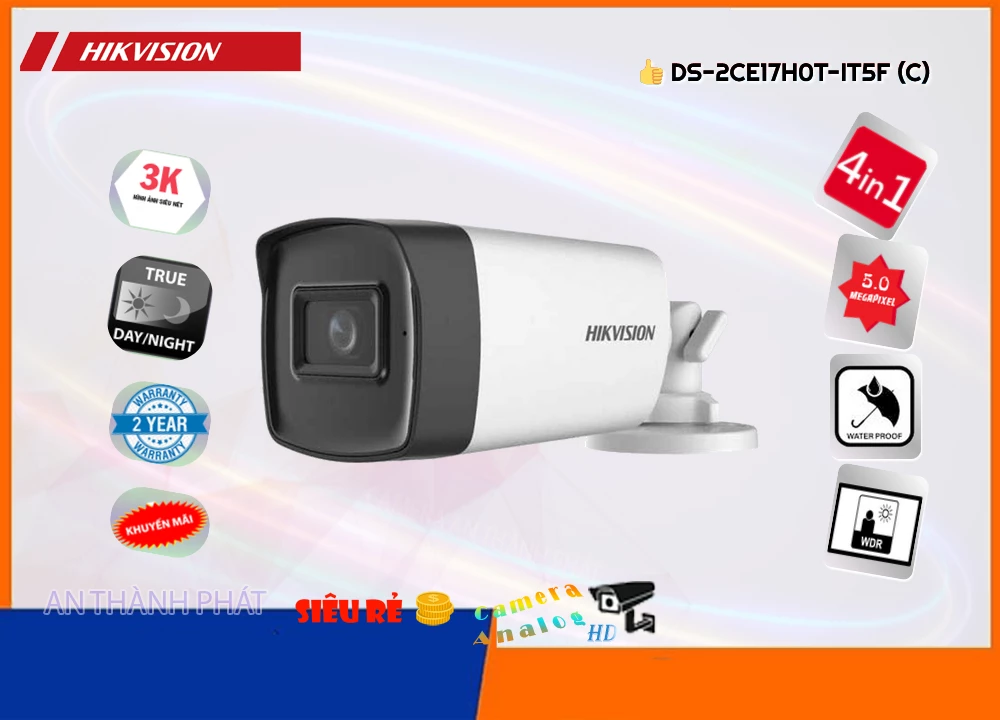 Camera Hikvision DS-2CE17H0T-IT5F(C),Giá DS-2CE17H0T-IT5F(C),DS-2CE17H0T-IT5F(C) Giá Khuyến Mãi,bán DS-2CE17H0T-IT5F(C)