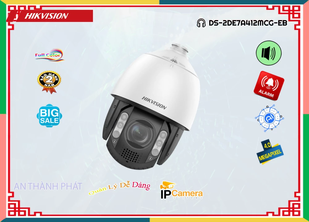 Camera Hikvision DS-2DE7A412MCG-EB,DS-2DE7A412MCG-EB Giá Khuyến Mãi, IP POEDS-2DE7A412MCG-EB Giá rẻ,DS-2DE7A412MCG-EB
