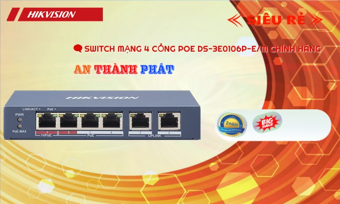 DS-3E0106P-E/M Switch chuyển đổi dữ liệu DS-3E0106P-E/M Switch chuyển đổi dữ liệu