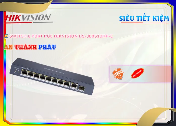 Switch Hikvision DS-3E0510HP-E, Hikvision DS-3E0510HP-E, Switch DS-3E0510HP-E, Bộ chia mạng DS-3E0510HP-E, 